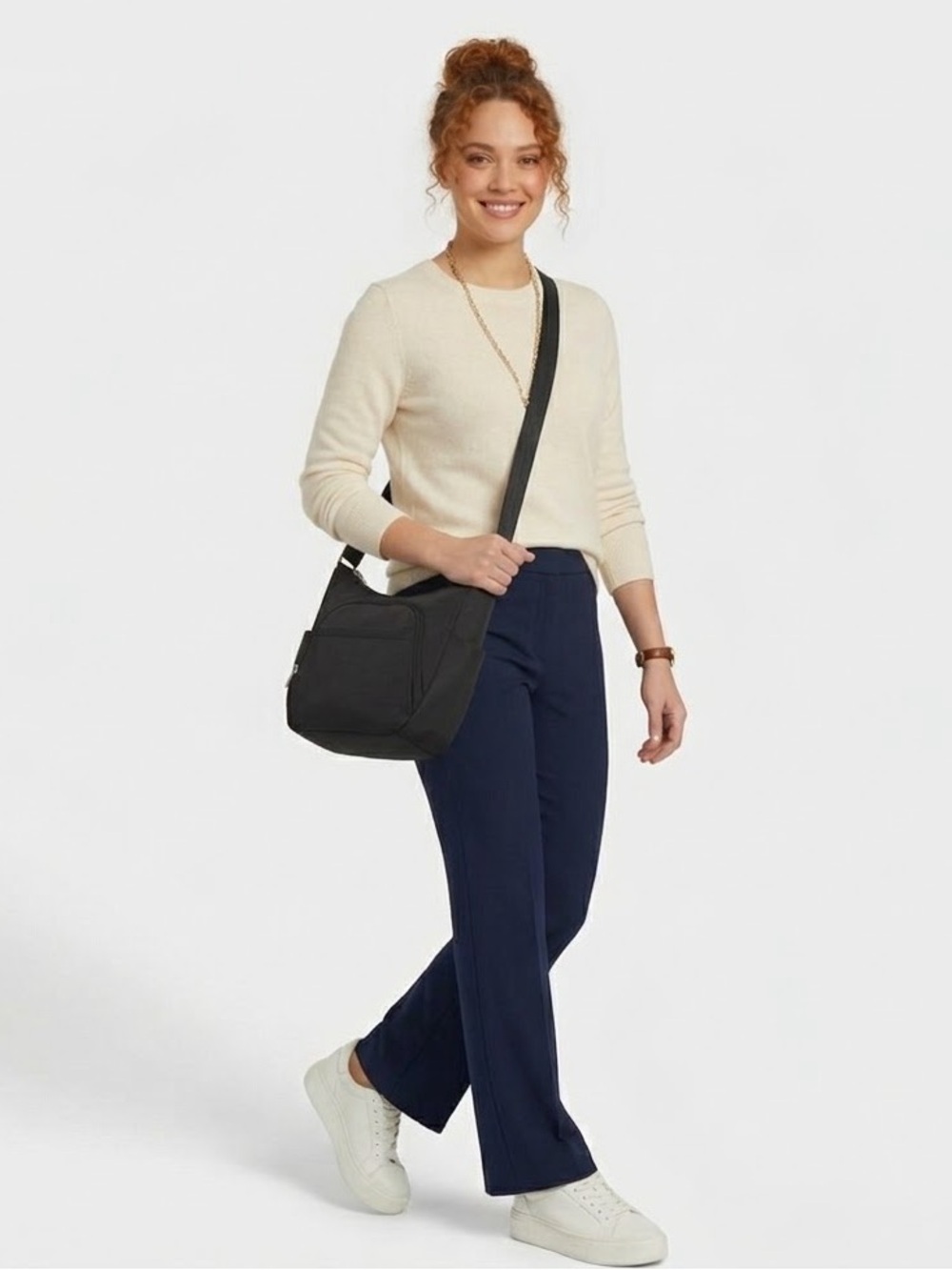 Travelon $88 NWT Anti-Theft Classic Crossbody Bucket Bag Black
